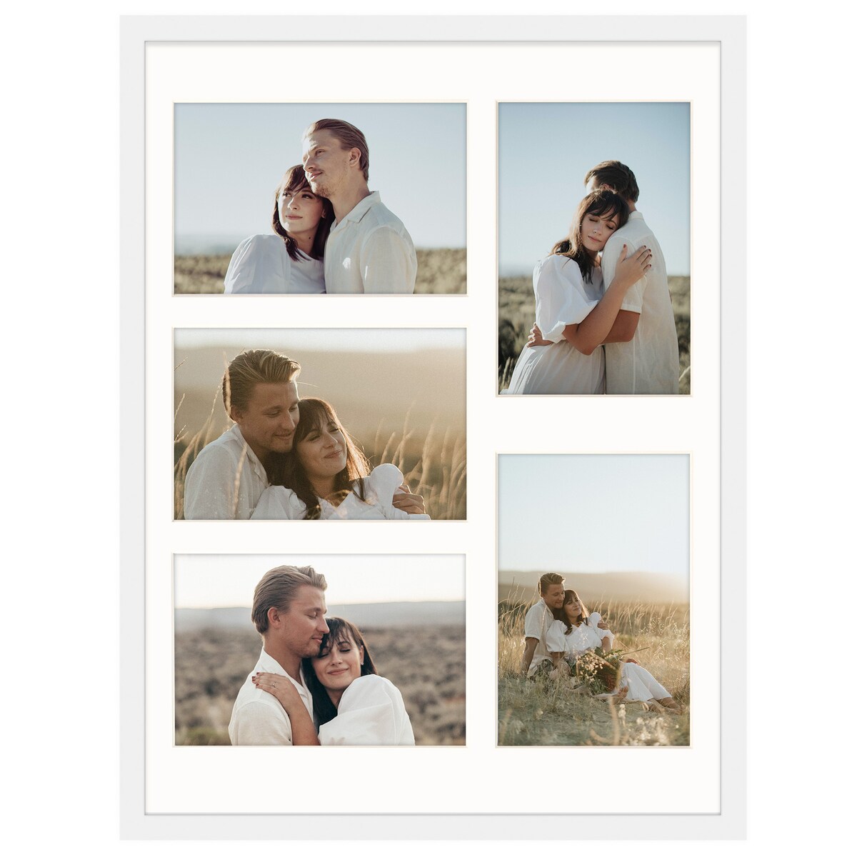 Ramka na 5 zdjęć 10x15 cm biała foto galeria multirama 30x40 cm FRAMAI