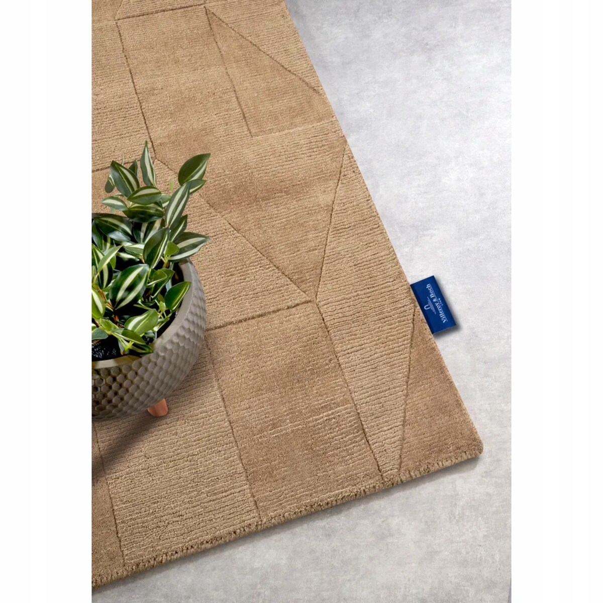 Chodnik wełniany do korytarza 80x250cm, brązowy nowoczesny wzór 3D