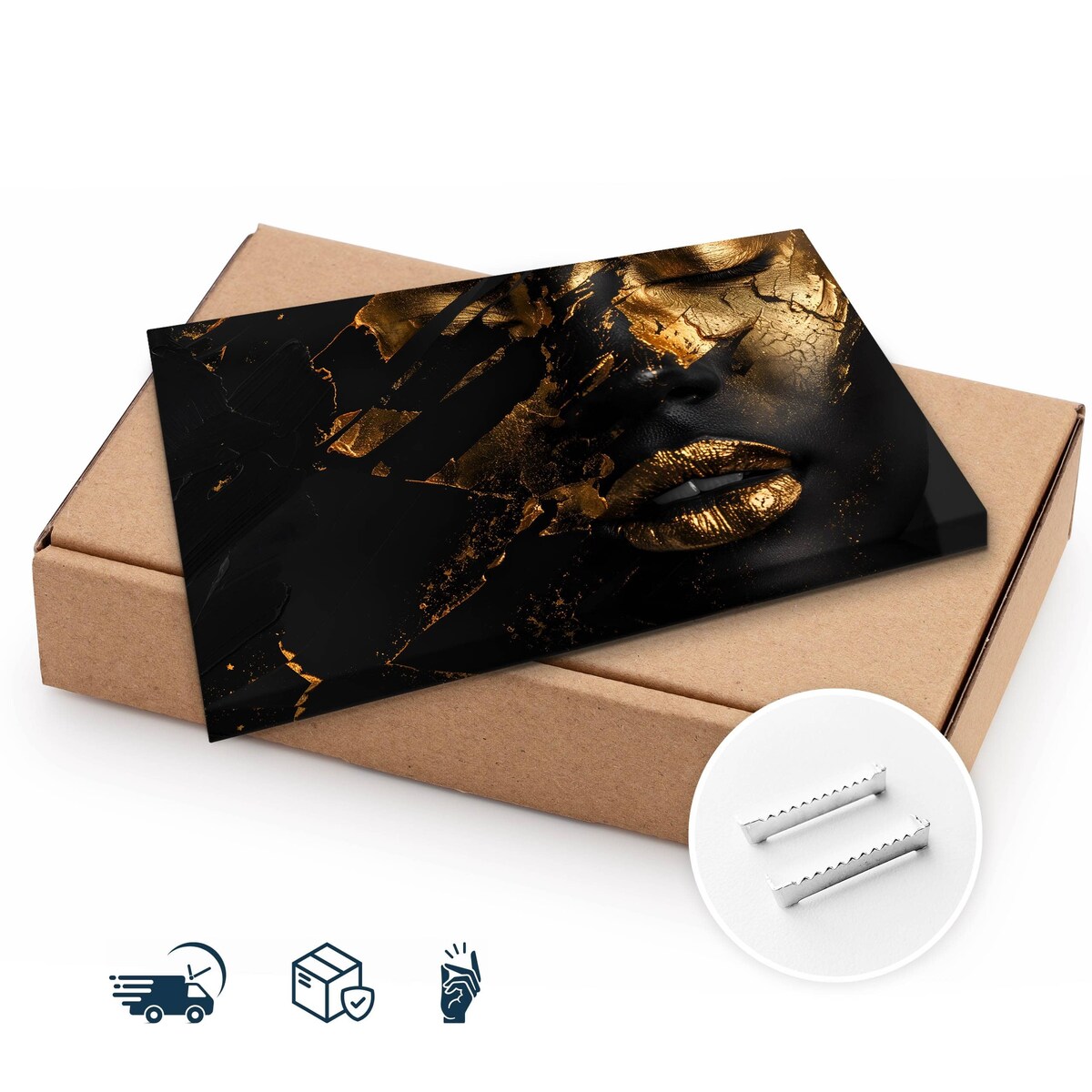 Obraz Do Salonu Sypialni Styl Glamour Abstrakcja Kobiecy Portret 120x80cm