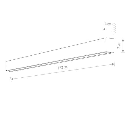 Lampa ścienna 7595 STRAIGHT WALL LED L Czarny Nowodvorski