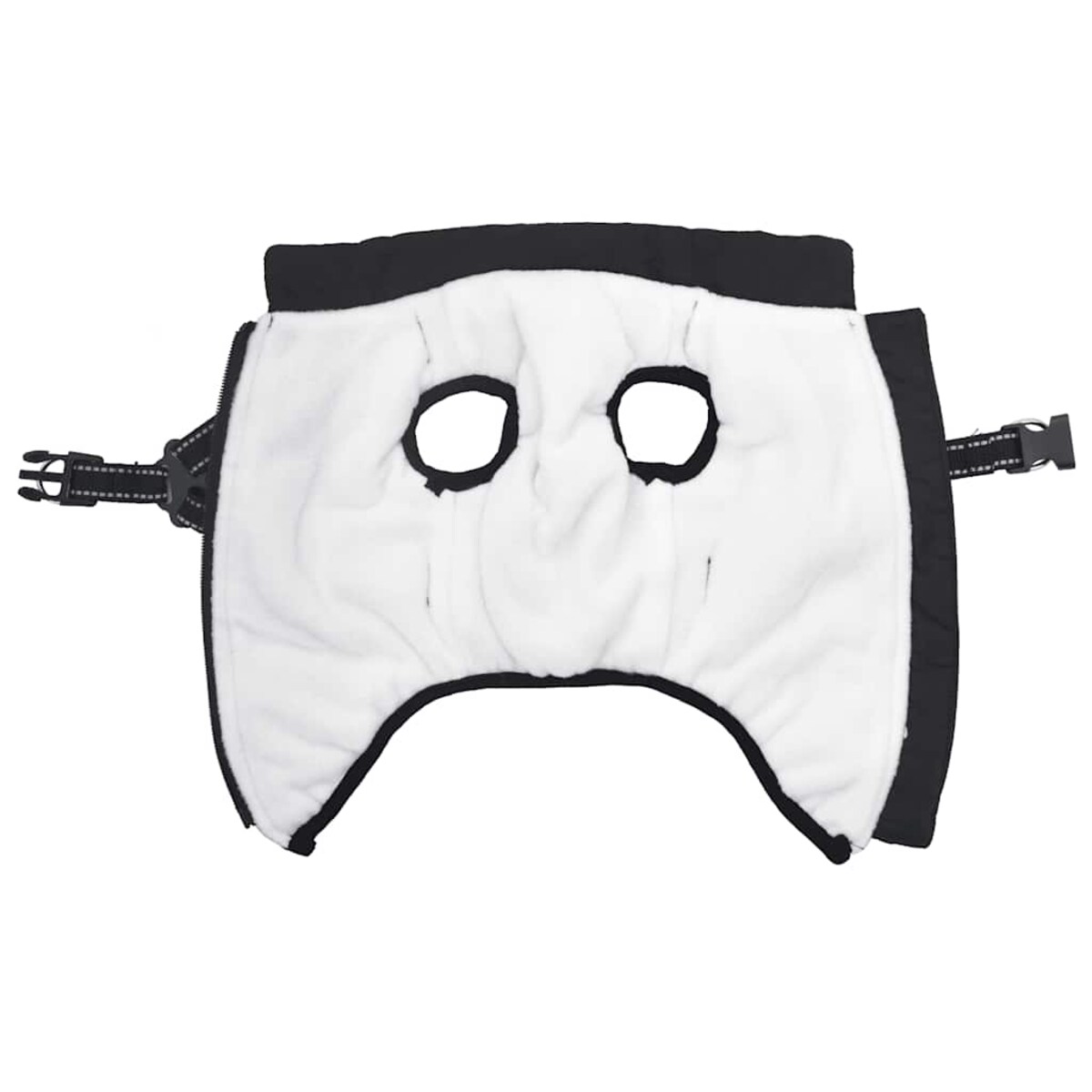 vidaXL Płaszcz dla psa z szelkami, wodoodporny, czarny, L32