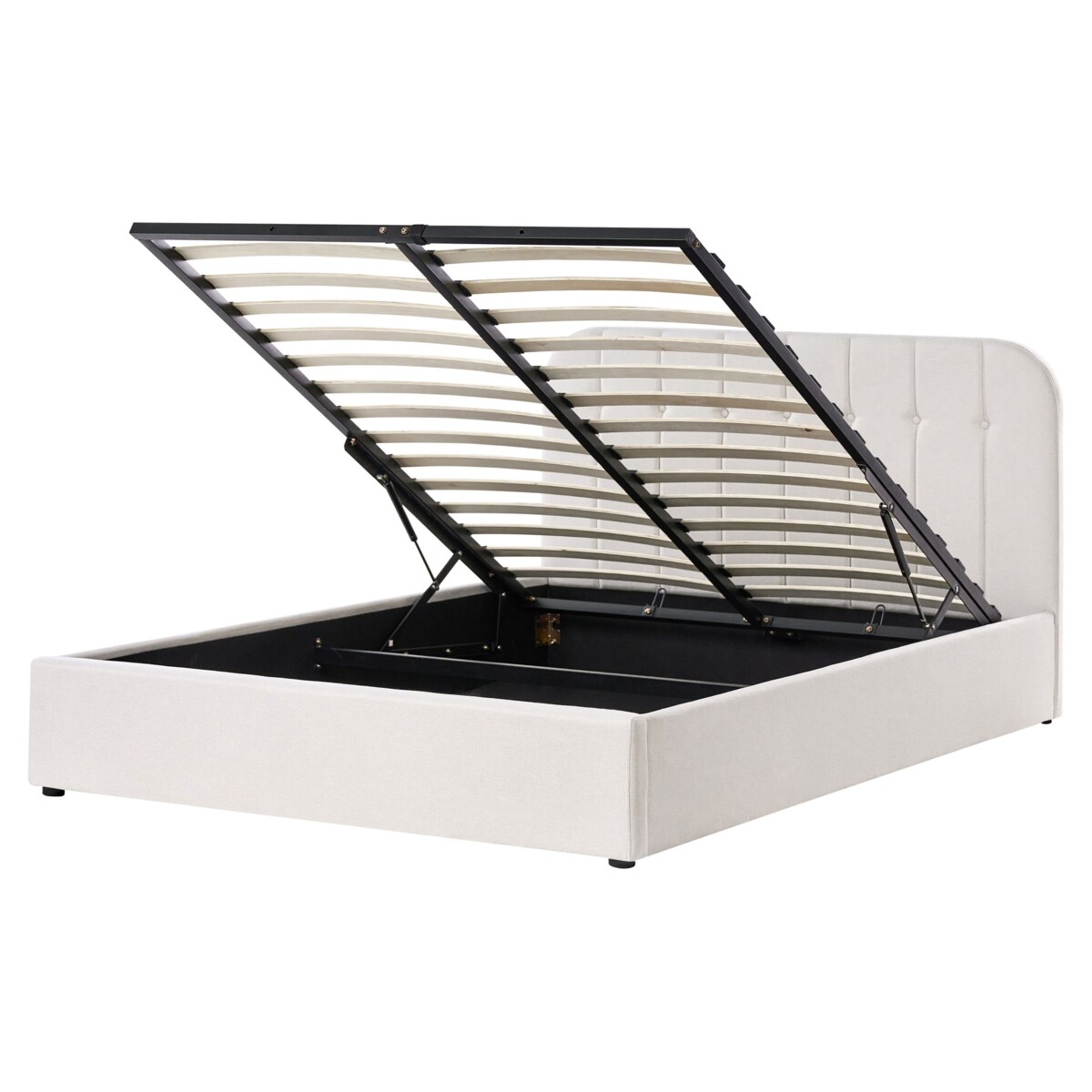 Łóżko z pojemnikiem CHALLANS 160 x 200 cm Złamana biel