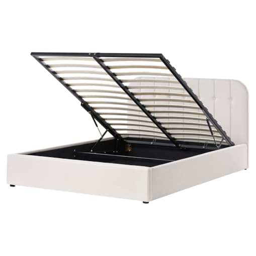 Łóżko z pojemnikiem CHALLANS 160 x 200 cm Złamana biel