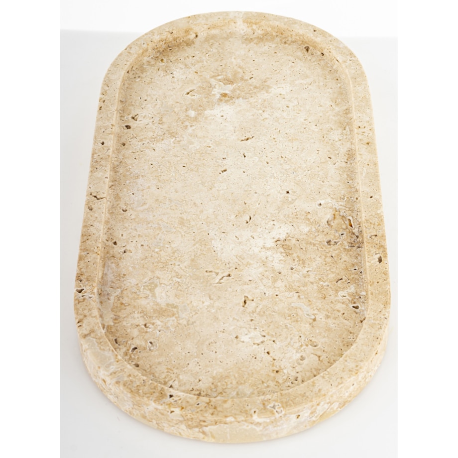 Taca dekoracyjna owalna trawertynowa 30x15x2 cm