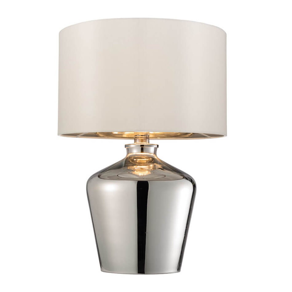 Abażurowa lampa stołowa Waldorf 61198 Endon ecru kość słoniowa chrom