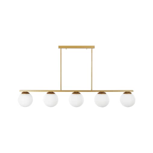 Lampa wisząca 5-punktowa metalowa złota ZIKULI