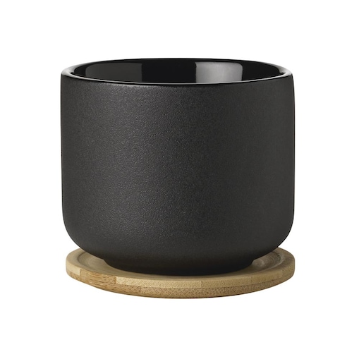 Kubek z podstawką czarny Theo, 200 ml, Stelton