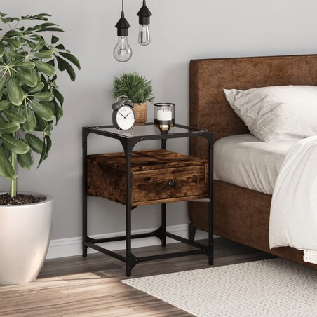 vidaXL Szafka nocna, przydymiony dąb, 40x40x55 cm