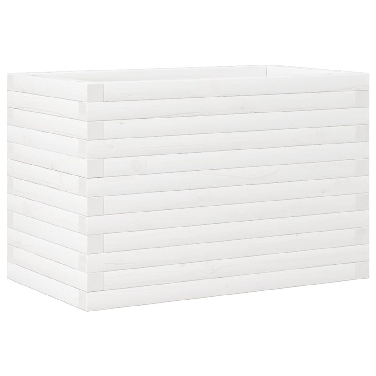 vidaXL Donica ogrodowa, biała, 70x40x46 cm, lite drewno sosnowe