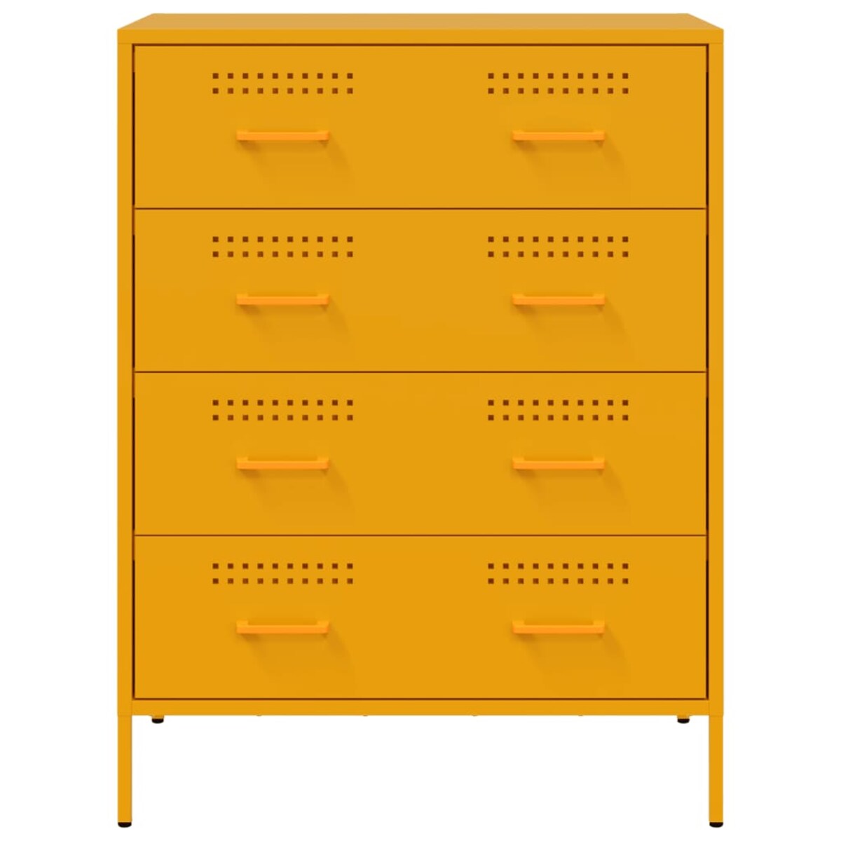 vidaXL Szafka, musztardowa, 68x39x89 cm, stalowa