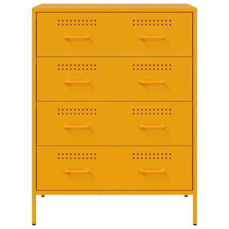 vidaXL Szafka, musztardowa, 68x39x89 cm, stalowa