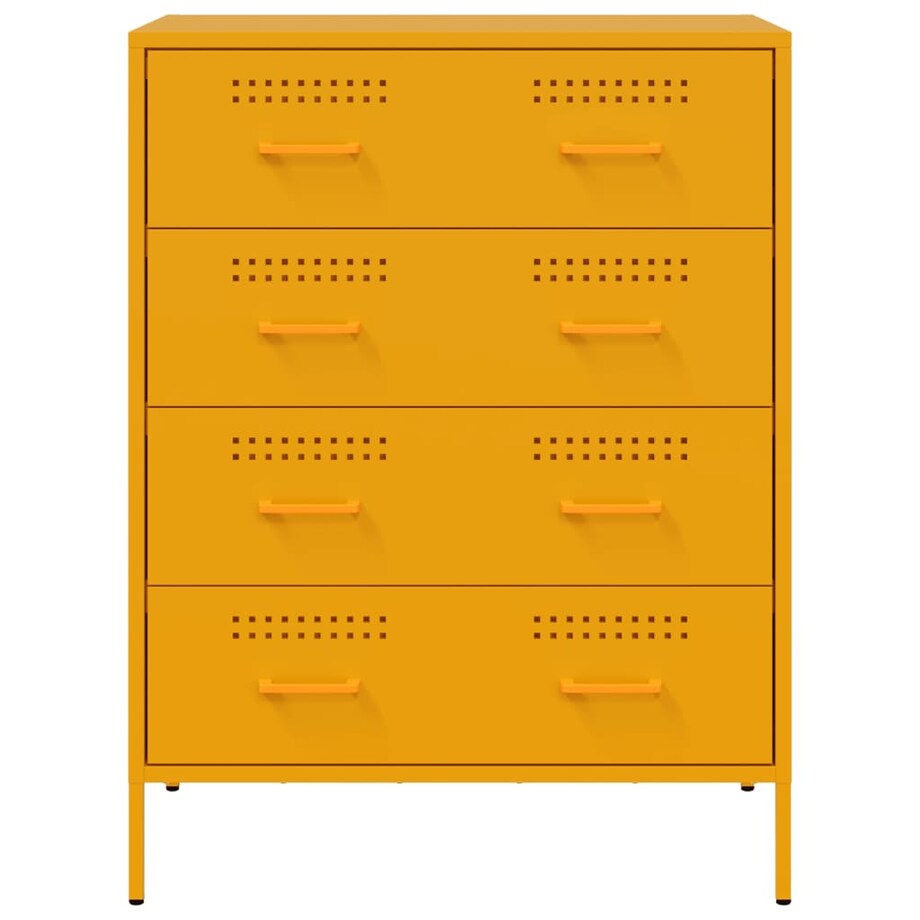 vidaXL Szafka, musztardowa, 68x39x89 cm, stalowa