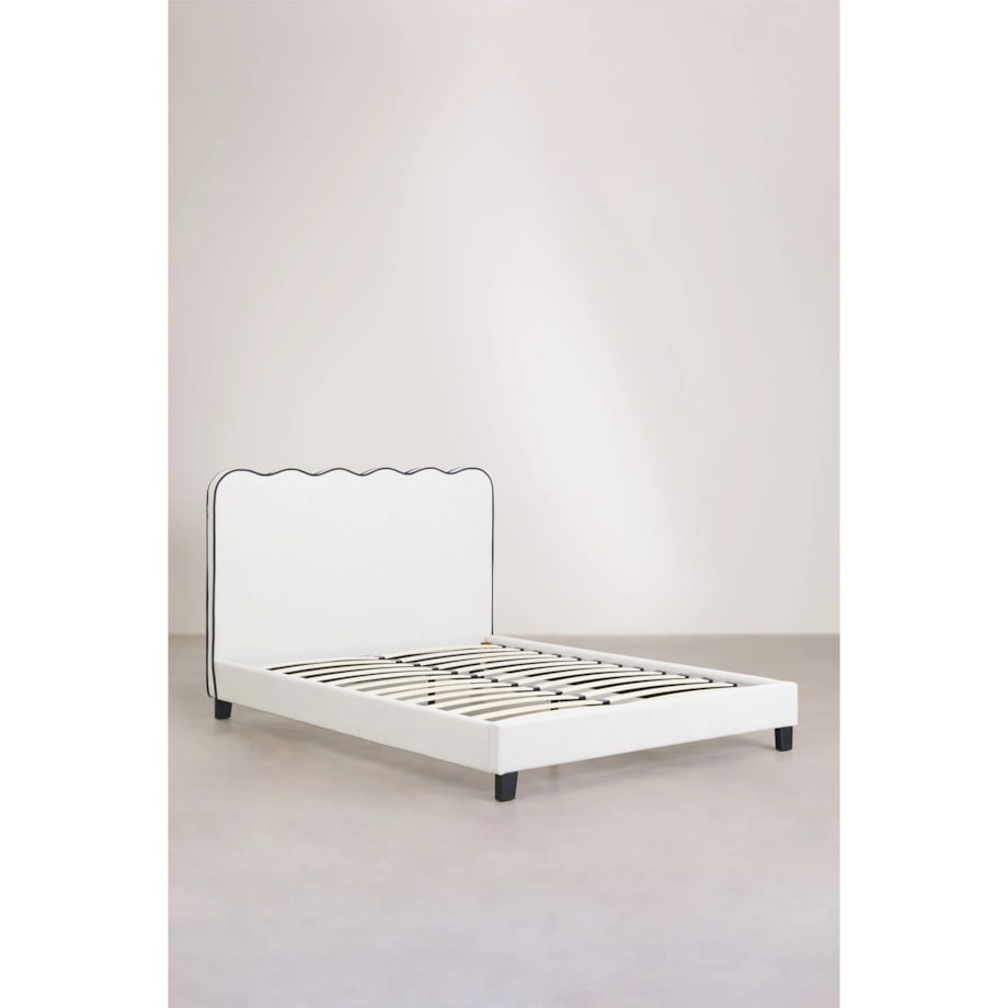 Łóżko tapicerowane białe 180x200 cm Zivon