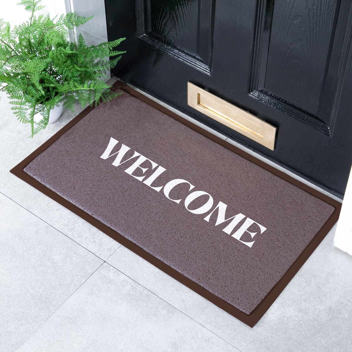 Wycieraczka Welcome w kolorze czekoladowego brązu (70 x 40 cm)