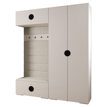 Garderoba do przedpokoju INOVA 4 Z18 biały+czarny+manila02