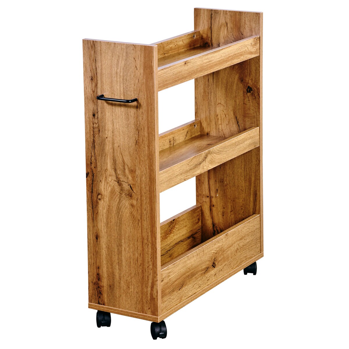 Wąski regał kuchenny, dąb sonoma, 22 cm