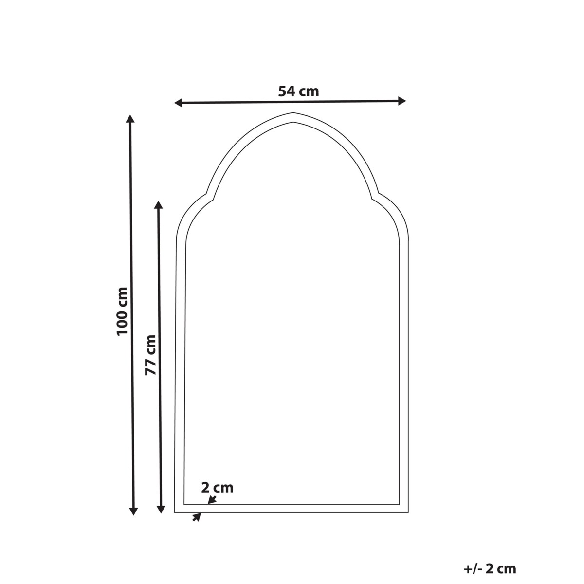 Metalowe lustro ścienne 54 x 100 cm złote ACONCHI