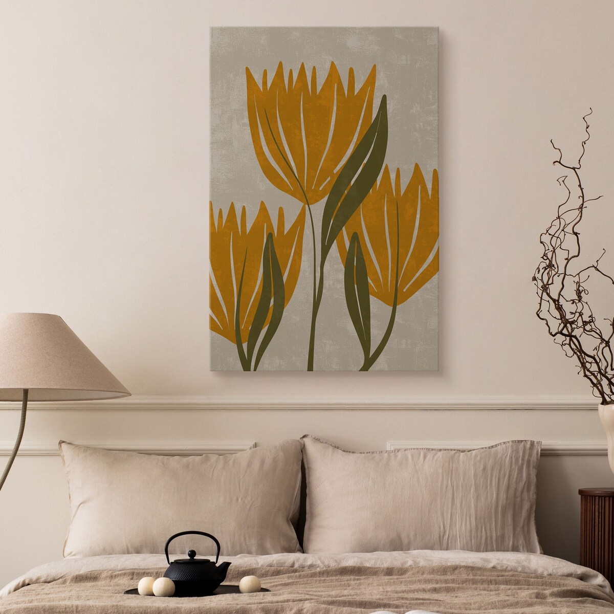 Obraz Pomarańczowe Tulipany W Stylu Boho 30x40cm