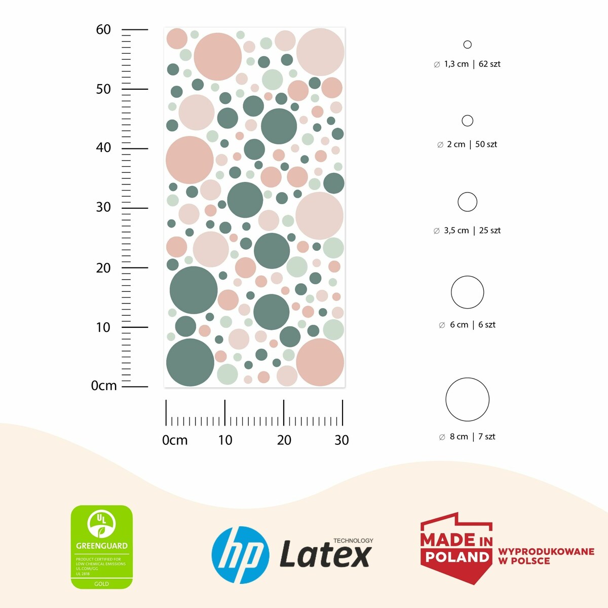 Naklejki Dla Dzieci GROCHY Delikatne Kropeczki Zestaw 150szt.