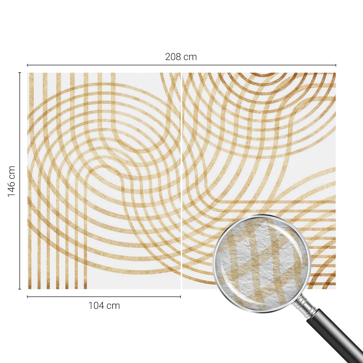 Fototapeta flizelinowa 208x146 cm - Geometryczne sploty, tapeta ścienna biała