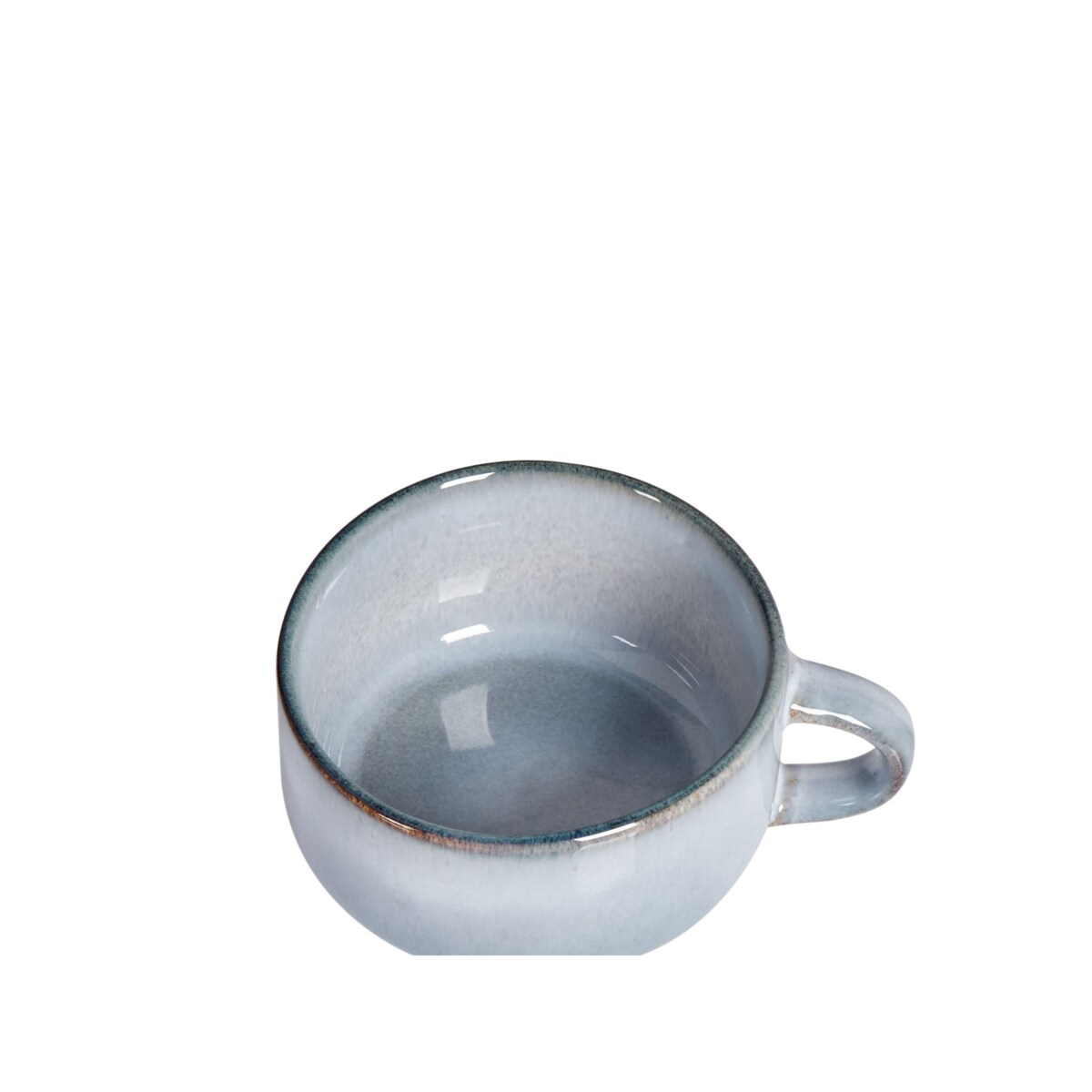 Zestaw 4 filiżanek ze spodkami JUNIPER Kamionka Błękitny