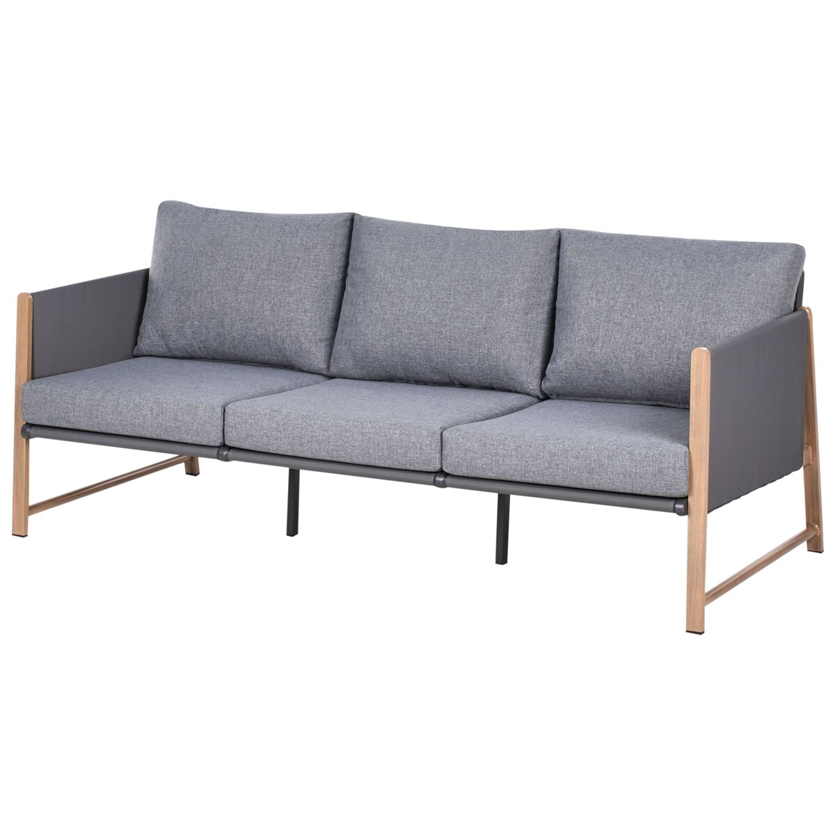 Zestaw ogrodowy ze stolikiem i otomaną dla 5 osób NOLA Metal Szary