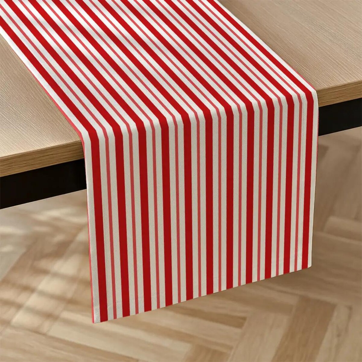 Bieżnik świąteczny - klasyczne czerwone świąteczne paski - 40x150