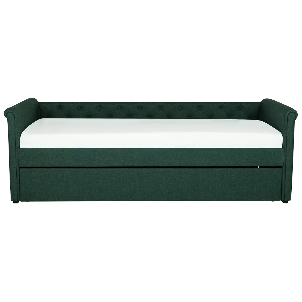 Łóżko wysuwane tapicerowane 80 x 200 cm zielone LIBOURNE