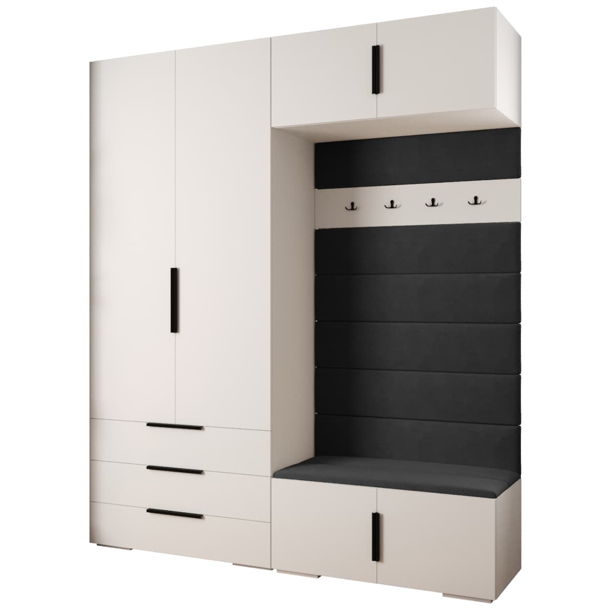 Garderoba do przedpokoju INOVA 1 Z12 biały+czarny+manila18