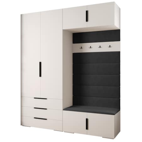 Garderoba do przedpokoju INOVA 1 Z12 biały+czarny+manila18