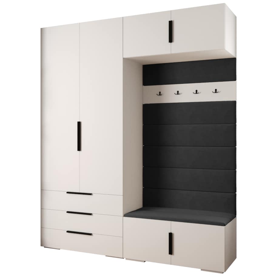 Garderoba do przedpokoju INOVA 1 Z12 biały+czarny+manila18