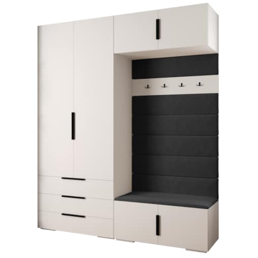 Garderoba do przedpokoju INOVA 1 Z12 biały+czarny+manila18