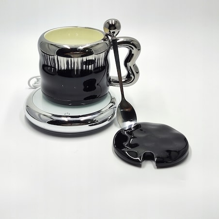 ELEGANCKI Kubek z podgrzewaczem + Łyżka + KABEL USB Kubek świąteczny GIFT