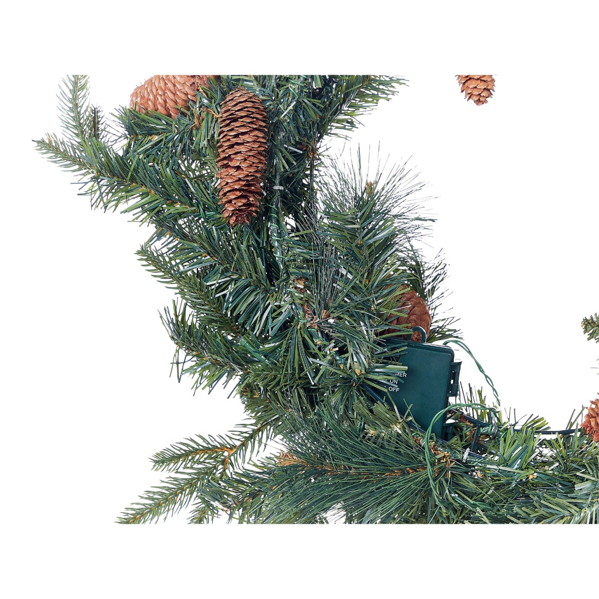 Wianek świąteczny ze światełkami 60 cm zielony KAMERUN