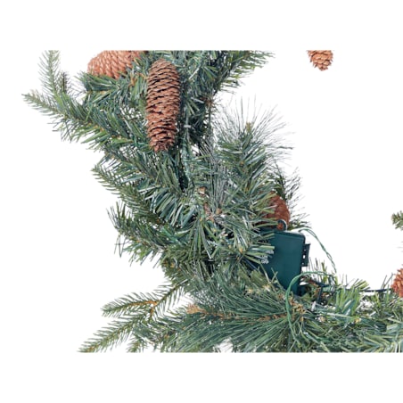Wianek świąteczny ze światełkami 60 cm zielony KAMERUN