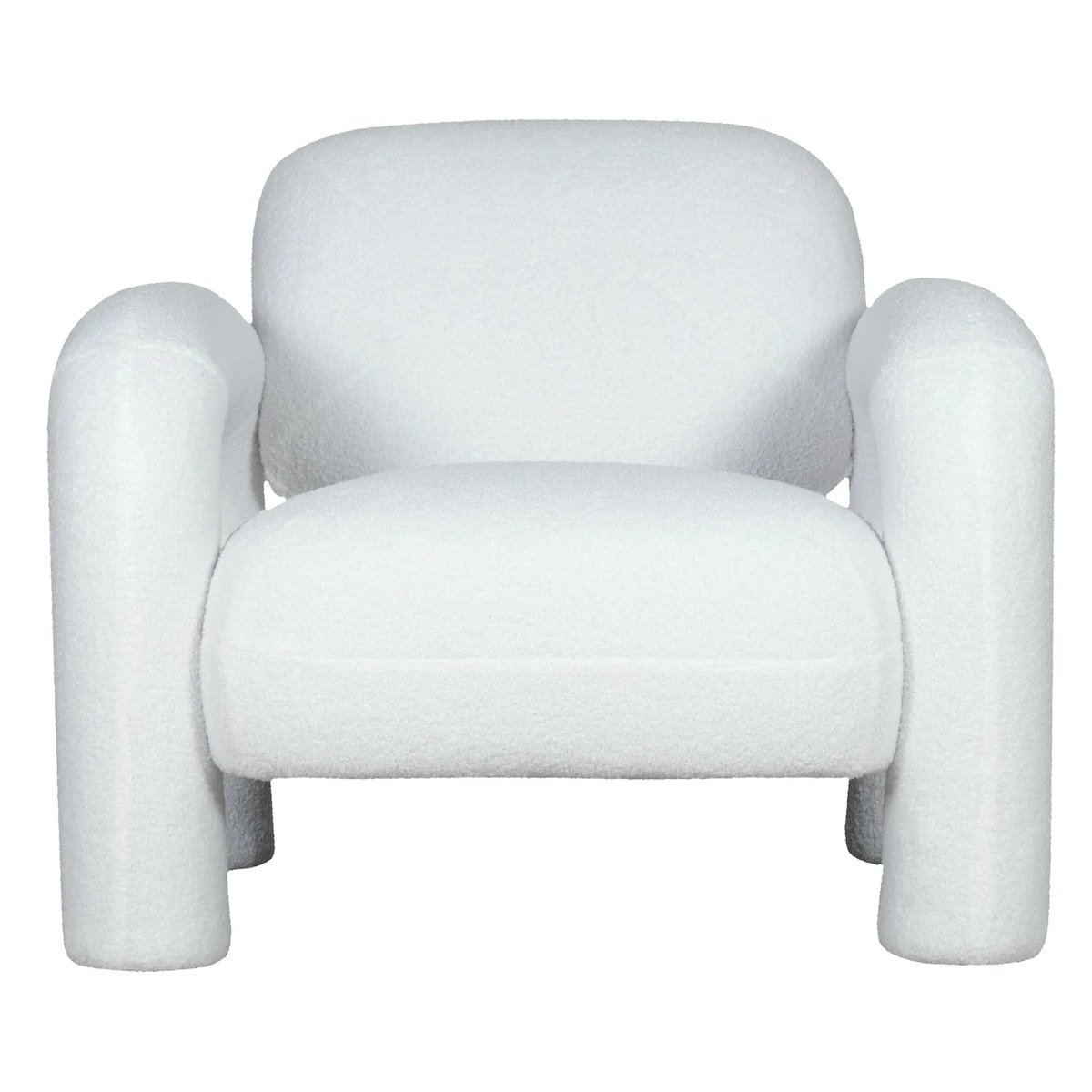 Fotel wypoczynkowy 75x87x81,5 cm TUBITA - II biała boucle