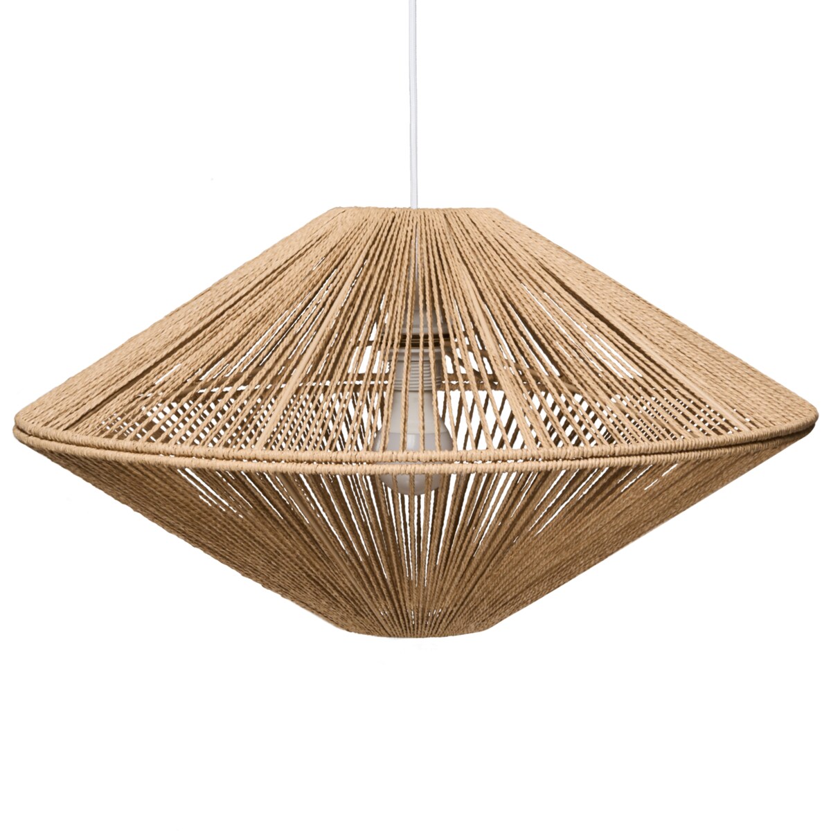 Lampa wisząca CAVES Papierowa plecionka Naturalny