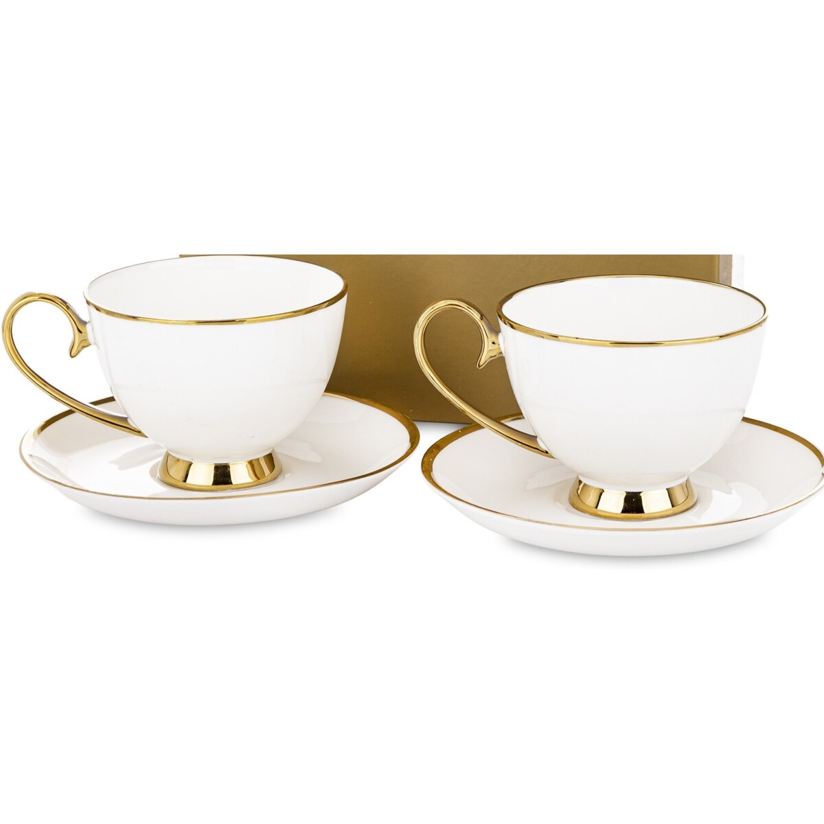 Komplet 2 filiżanek porcelanowych 250 ml ze spodeczkiem MARISCA