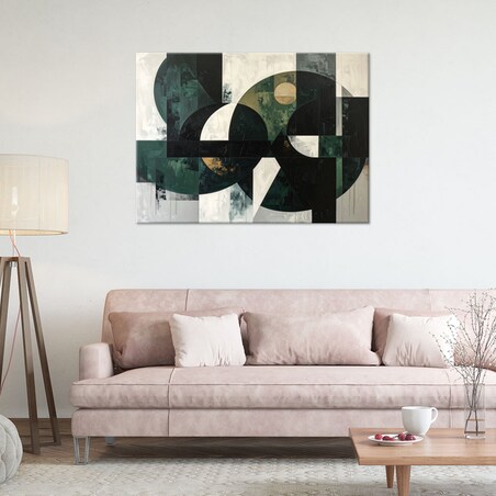 Obraz do salonu sypialni biura, Abstrakcja kształty geometryczne zielony