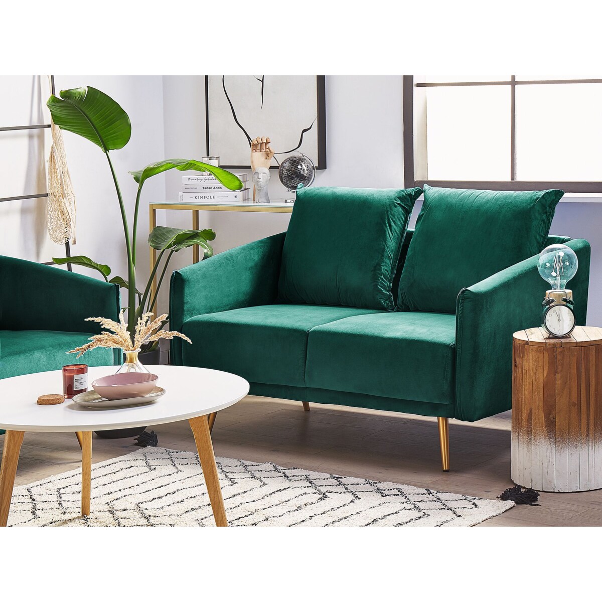 Sofa MAURA Welur Szmaragdowy dla 2 osób