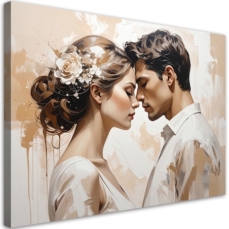 Obraz do salonu sypialni kuchni biura, Zakochana para w artystycznym stylu 120x80cm