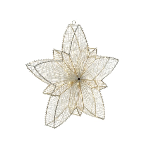 Dekoracja ogrodowa wisząca LED gwiazda 50 cm srebrna HOFSOS