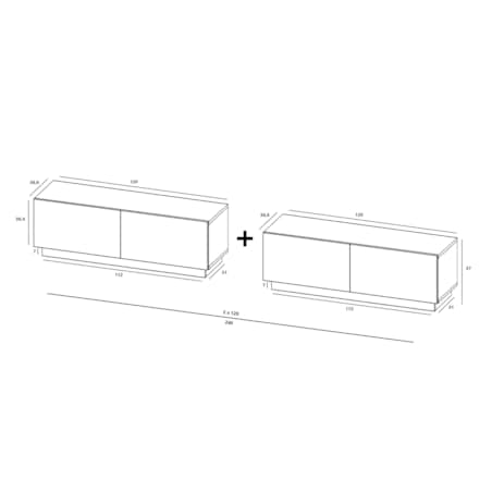 Szafka RTV Loft Stojąca / Wisząca Komoda RTV Grafit MAT 240 cm