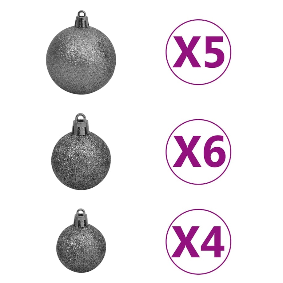 vidaXL Sztuczna choinka z lampkami i bombkami, złota, 120 cm, PET