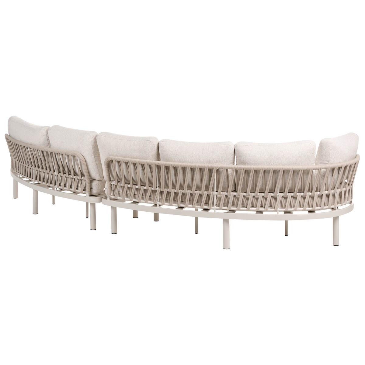 Sofa ogrodowa dla 6 osób ORIOLO ze stolikami Metal Jasnobeżowy