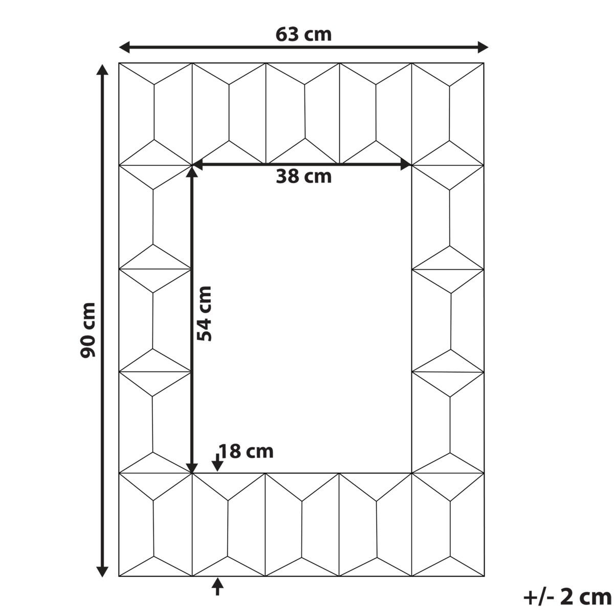 Lustro ścienne HIZOTE 63 cm 90 cm Drewno jodłowe Brązowy
