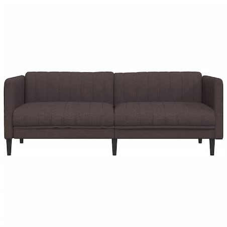 vidaXL Sofa 3-osobowa, ciemnobrązowa, tapicerowana tkaniną