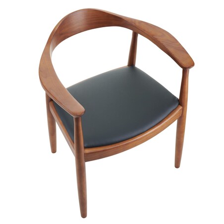 Drewniane krzesło vintage King MH-004CH-W Moos podłokietnik orzechowe