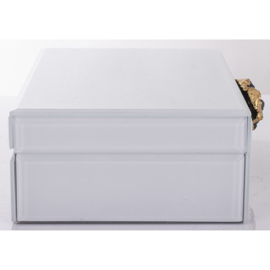 Szkatułka z MDFu z agatem 8x24,5x18,5 cm biała