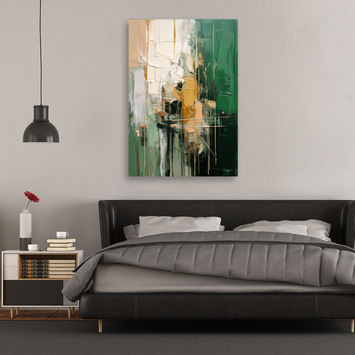 Feeby Obraz na płótnie, Abstrakcja Geometryczna Zielony 40x60